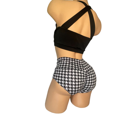 2 Piece Set with Houndstooth Print Short